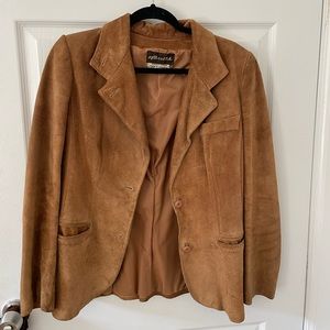 Vintage suede camel blazer